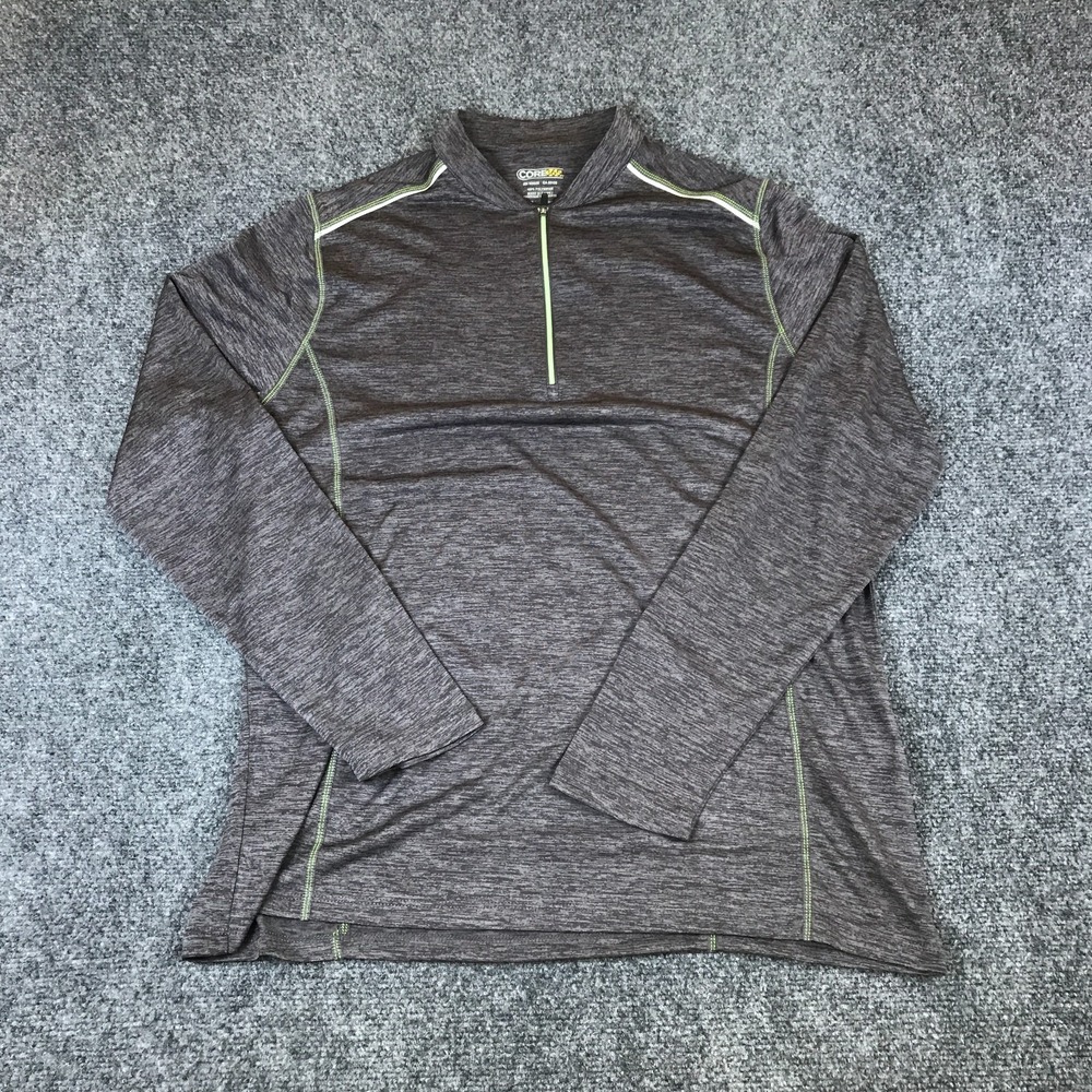 Core 365 Kinetic Activewear Top Womens L Heather Carbon Quarter Zip Performance
